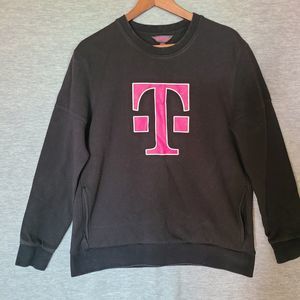 T Mobile Sweatshirt Adult Black Crewneck Long Sleeve Pullover Sweater Size M